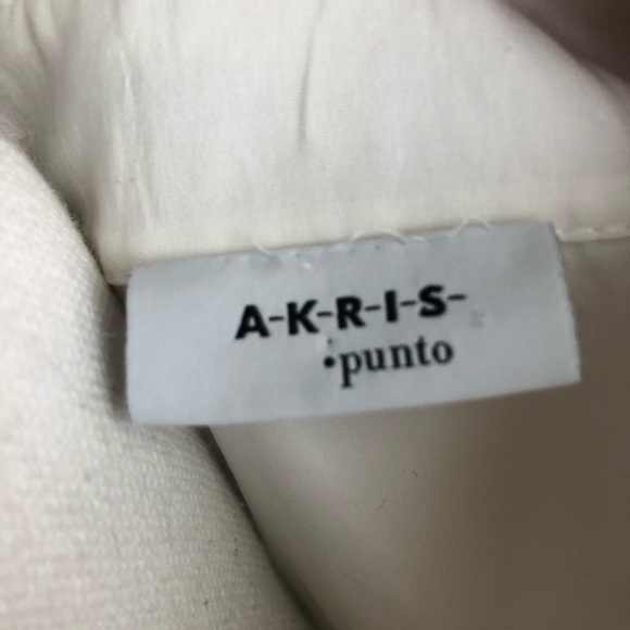 Akris Punto White button-down Pleated blouse sz 10 - Picture 5 of 6